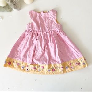 GAP Girl’s New Pastel Pink & Yellow Floral Dress NWT